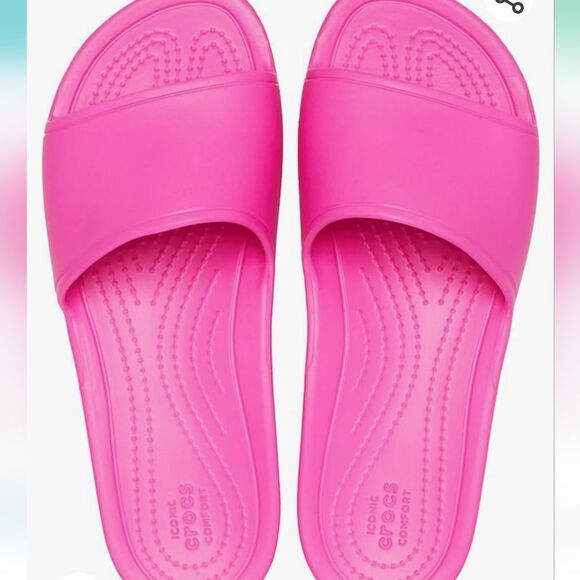 Crocs Kadee Slide Sandal- Electric Pink - Picture 6 of 11